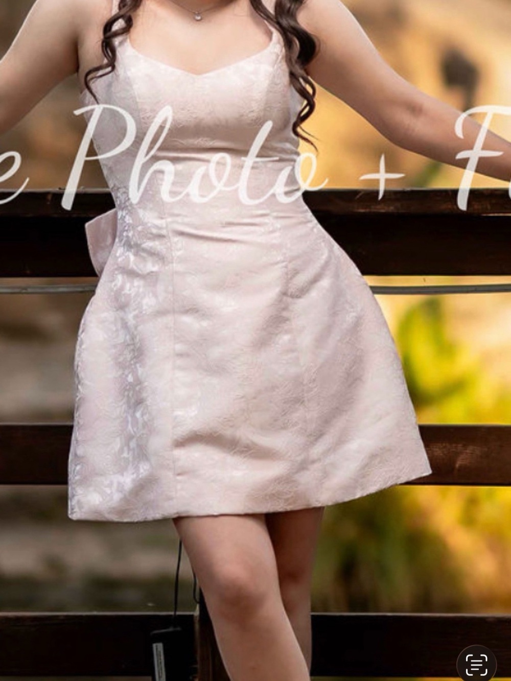 Women's Blush Pink Floral Jacquard A-Line Dress